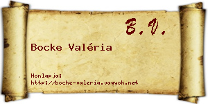 Bocke Valéria névjegykártya